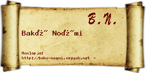 Bakó Noémi névjegykártya